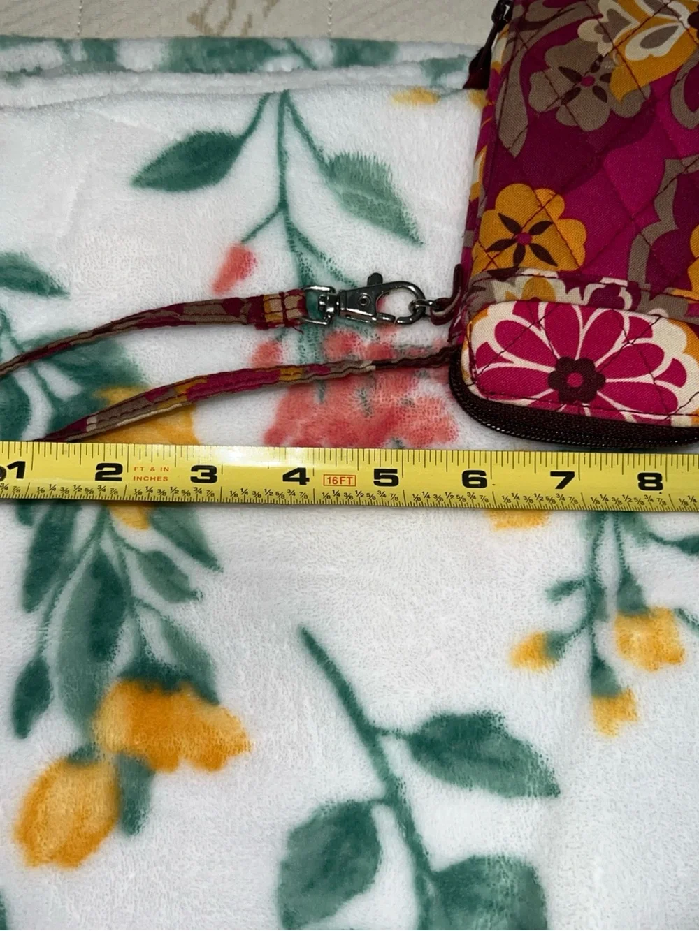 Vera Bradley Quilted Floral Wristlet Wallet - Magenta, carnaby zipper.pocket